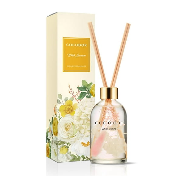 COCODOR Herbarium Reed Diffuser/White Jasmine/6.7oz(200ml)/ Fragrance Scent Essential Oil Stick Diffuser Set for Bedroom Bathroom Home D cor