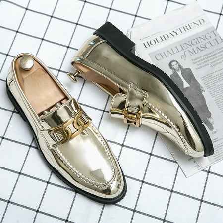 

Men‘s Leather Shiny Leather Shoes Business Loafers For Banquet & Party