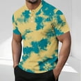 thumbnail image 2 of WRKEKC Men's Casual Short Sleeve Shirts Tie-Dye Printed Button-Front Crew Neck Top for Men Fashion Daily Wear Social Events and Leisure Time, 2 of 5