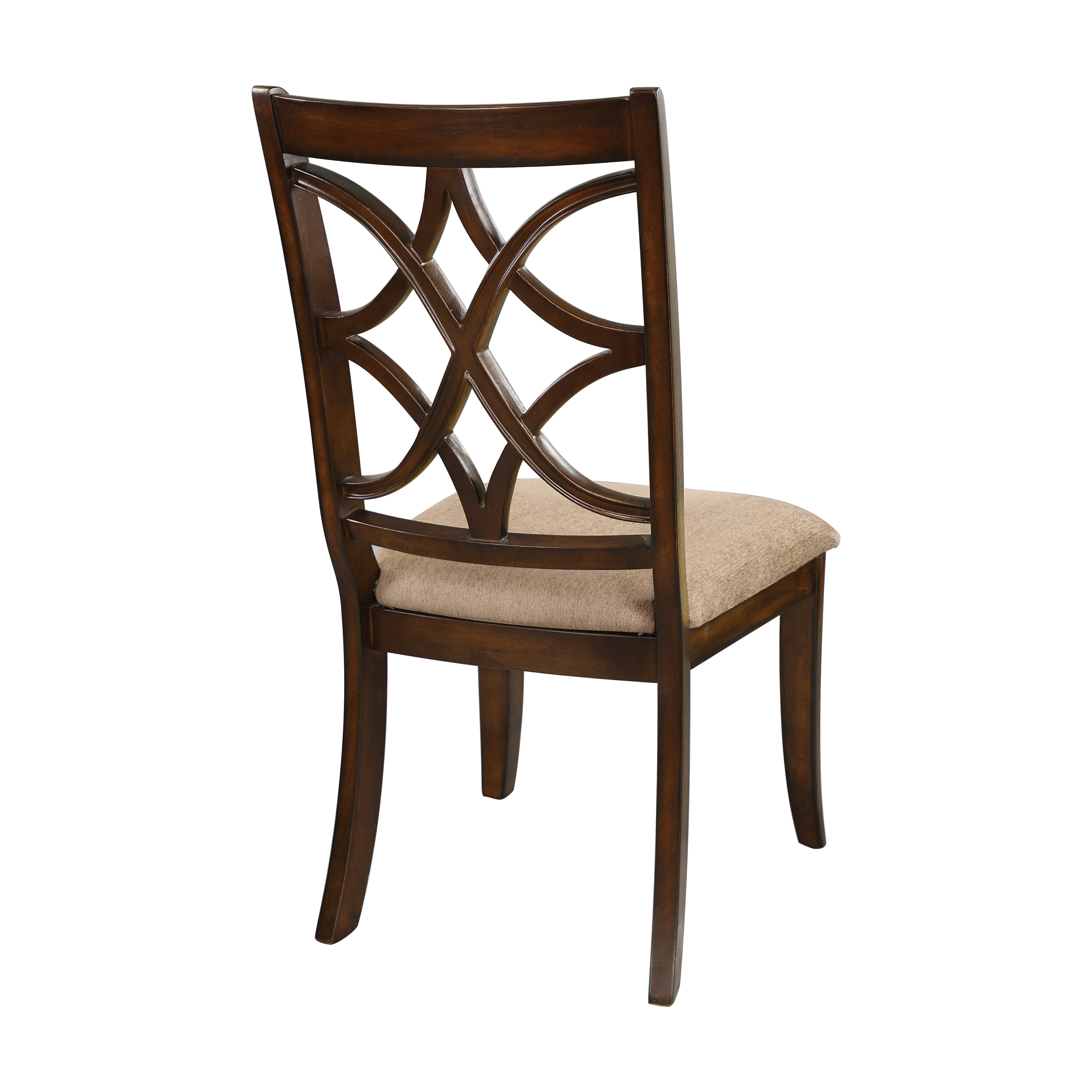 Dcenta Wooden Side Chairs Set of 2 Elegant Back Design Fabric