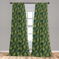 thumbnail image 2 of Art Deco Window Curtains, Feathers Floating in the Air Boho Style of Design Repetitive Pattern, Lightweight Decor 2-Panel Set with Rod Pocket, Pair of - 28"x84", Dark Teal and Mustard, by Ambesonne, 2 of 3