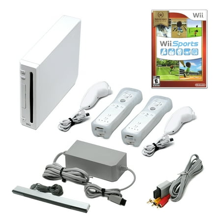 Restored Wii Console White - Two Voomwa Remotes - Wii Sports (Refurbished)