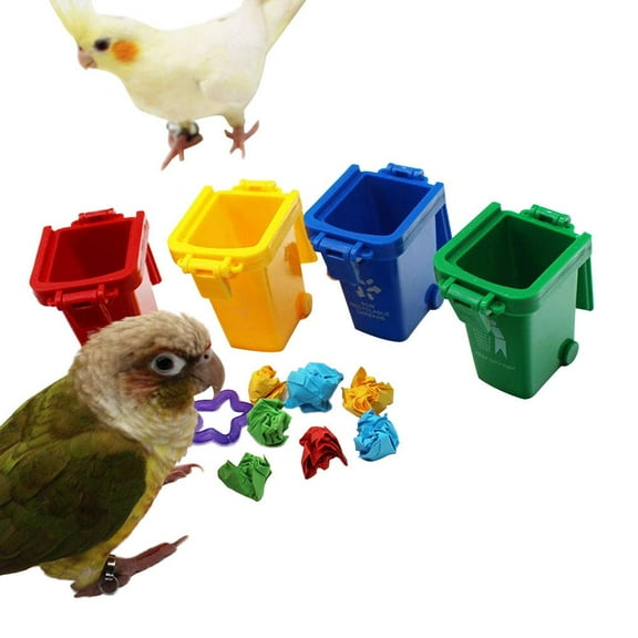 QBLEEV Conure Toys, Color Sorting Bin Bird Toys, Teaching Tool Box Parrot Toys, Trick Prop Training Education Interactive Toys for Cockatiel Quaker Lovebirds