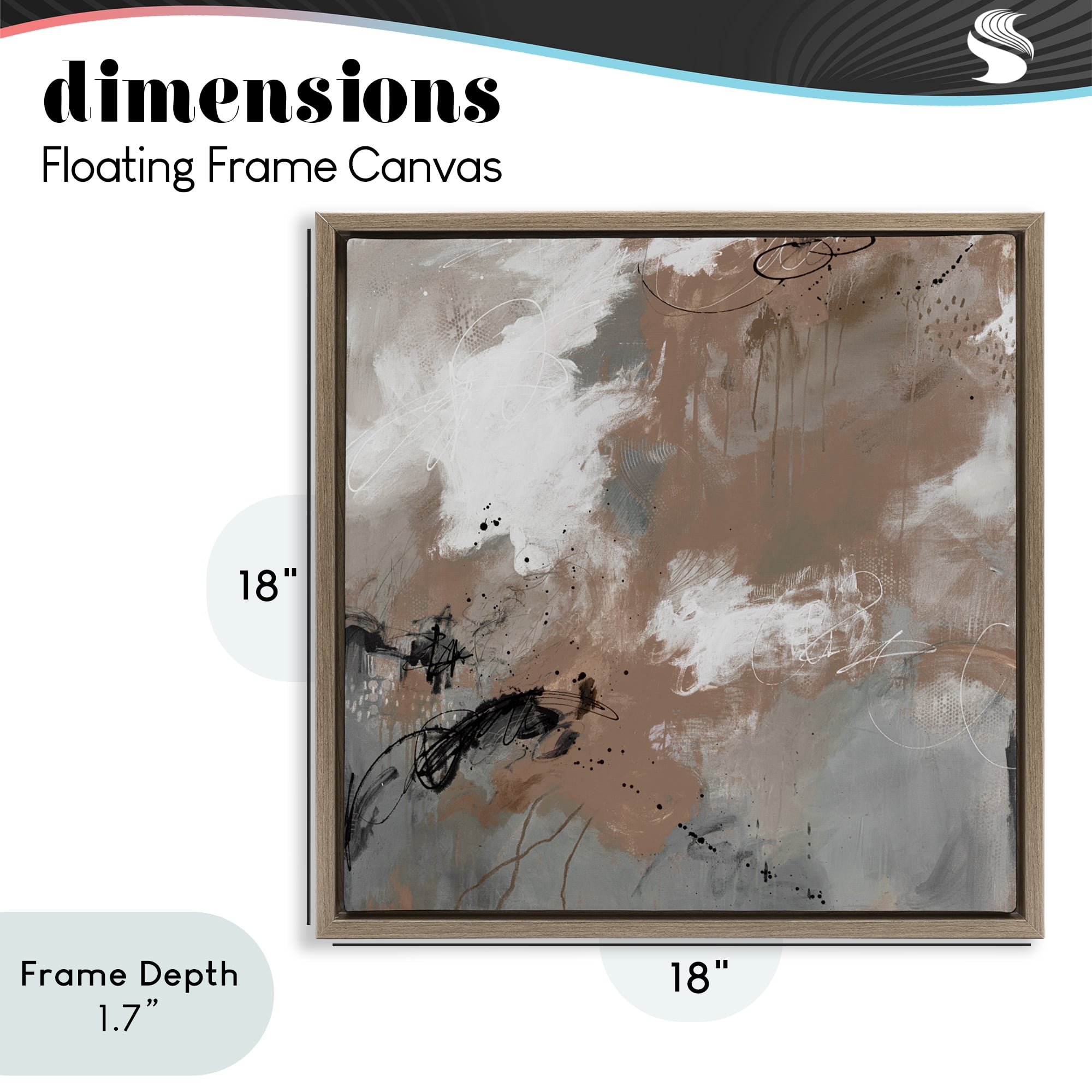 Stupell Industries Brown & Grey Brushwork Brown Framed Floater Canvas Wall Art, design by Ruth Fromstein