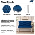 thumbnail image 6 of Aoowow Velvet 2 Seat Dining Bench Blue Silver Legs, 6 of 7