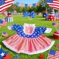 thumbnail image 4 of 2pcs 4th of July Patriotic Porch Outfits for 23 inch Statues, USA Themed Sculpture Clothes for Garden, Patio and Lawn Decor, Perfect for American 250th Anniversary and Holiday Celebrations, Blue, 4 of 8