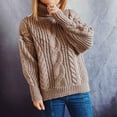 thumbnail image 4 of IROINNID Womens Sweater Turtleneck Pullover Sweater Solid Color Loose Mid-Length Long Sleeve Tops Blouse Knitted Sweater, 4 of 5