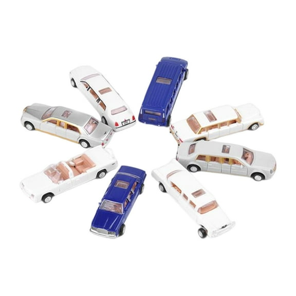 8Pcs 1/87 Scale Automobile Mini Collection Decoration for Architecture Model