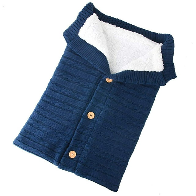 Fashion Newborn Baby Infant Cable Knitted Blanket Swaddle Wrap Swaddling Sleeping Bag
