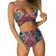 thumbnail image 1 of Women Criss Cross High Waisted String Floral Printed 2 Piece Bathing Swimsuit, 1 of 5