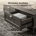 thumbnail image 3 of Caffoz Newport Series Scandinavian Coffee Table with Storage and Brown, 3 of 7