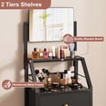thumbnail image 4 of HIGDBFE 4-Drawer Dresser with Adjustable Mirror, Tall Fabric Vanity Chest for Bedroom, Hallway and Small Spaces, Black, 4 of 10