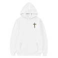 thumbnail image 6 of Tiijoy Hoodie for Girls Jesus Letter Print Hooded Sweatshirt Pullover Top, Sizes 9-10, 6 of 7