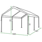 King Canopy Value King 10 x 20 Carport, 6-Leg, 1 1/4-inch Steel Frame, White