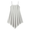 thumbnail image 5 of Yteetum Women's Summer Dreeses Sleeveless Square Neck Lace Trim Spaghetti Strap Camisole Mini Dress Casual Solid Loose Lightweight Comfy Travel Vacation Dresses, 5 of 7