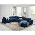 thumbnail image 2 of Rustic Manor Saniyah Navy Linen Ottoman, 2 of 9