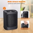 thumbnail image 7 of LELINTA Space Heater for Indoor Use, Portable Electric Heaters Safe and Quiet Ceramic Heater Fan, Heat Up 200 Square Feet for Indoor Use, Black, 7 of 7