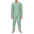 thumbnail image 3 of Yiaed Tropical Pineapple Print Men’s Pajamas Set - Long Sleeve Button Down Sleep Shirt and Pajama Bottoms Sleepwear Set Mens Pjs Sets Men's Pajama Bottoms-X-Large, 3 of 7