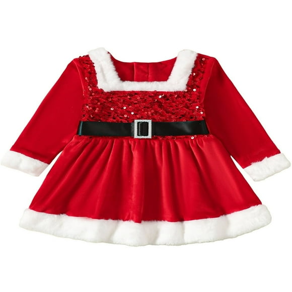 Casual Christmas Sequin Princess Dress for Girls with Long Sleeves  Ideal for Kids