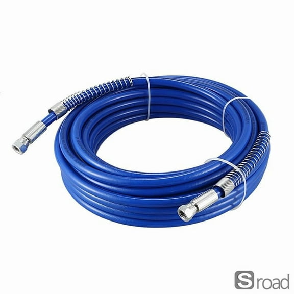 15m Airless Paint Sprayer Hose 1/4 inch 3600 PSI High Pressure Fiber Braided Tube with Conductive Strip for Professional Painting Tools