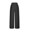 thumbnail image 5 of Lenpel Women's Wide Leg Pants Solid High Waisted Palazzo Pants Trendy Casual Lounge Long Trousers with Pockets, 5 of 5