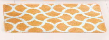 15-Piece Bathroom Set: 2-Rugs/Mats, 1 -Fabric Shower Curtain, 12-Fabric Covered Rings Non Slip Rugs Home Dcor Geometric Orange