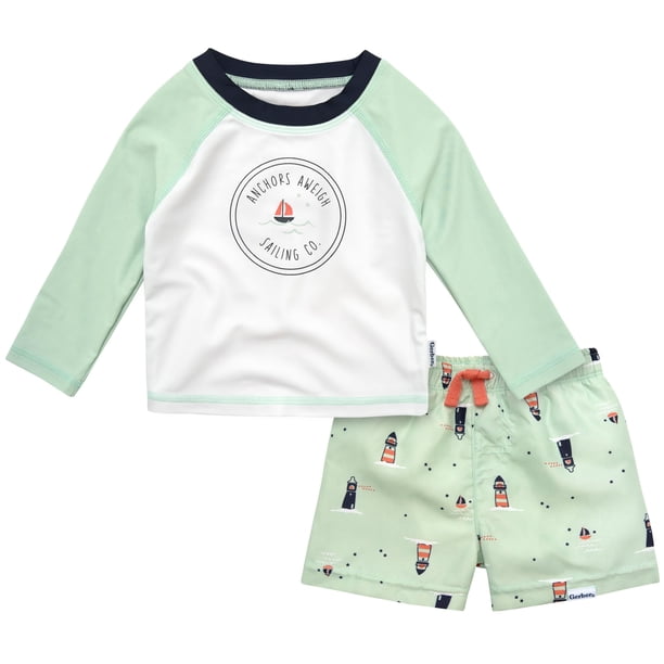 Juego de 2 Piezas para bebés y niños pequeños y niños pequeños, Azul (Blue Sailboat), 18 Meses