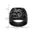 thumbnail image 3 of Bague Chevalière Motif Titane Noir pour Homme, 3 of 4