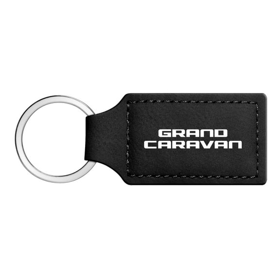 Dodge Grand Caravan Rectangular Black Leatherette Key Chain