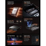 MINISFORUM MS-A2 Mini Workstation AMD Ryzen 7 7745HX(8C/16T, up to 5.1GHz) Barebone Mini PC, HDMI/2xUSB-C Triple Display Mini PC, 2x2.5G LAN Port|10G SFP+ Port, Support M.2 2280/22110/U.2 SSD