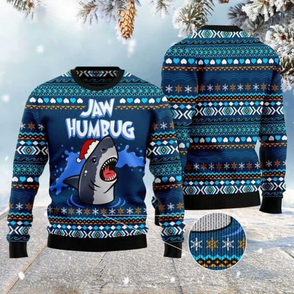 Jaw Humbug 3D Christmas Sweater, Funny Xmas Sweater, Sweater Xmas
