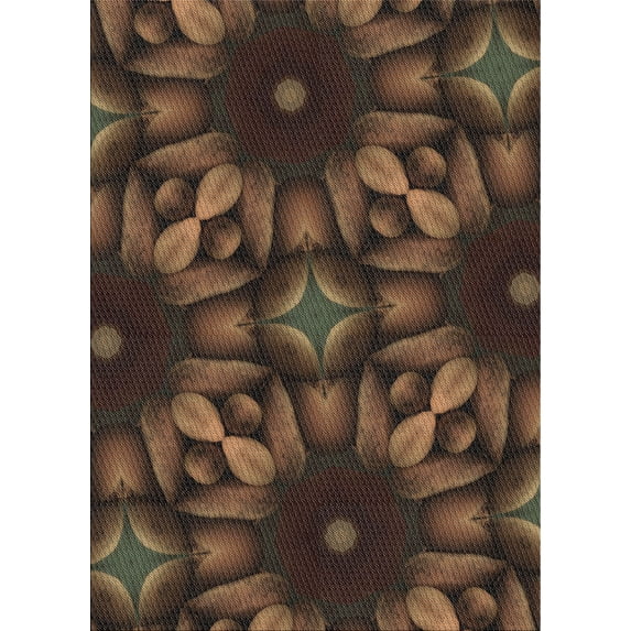 Ahgly Company Machine Washable Indoor Rectangle Transitional Black Brown Area Rugs, 8' x 12'