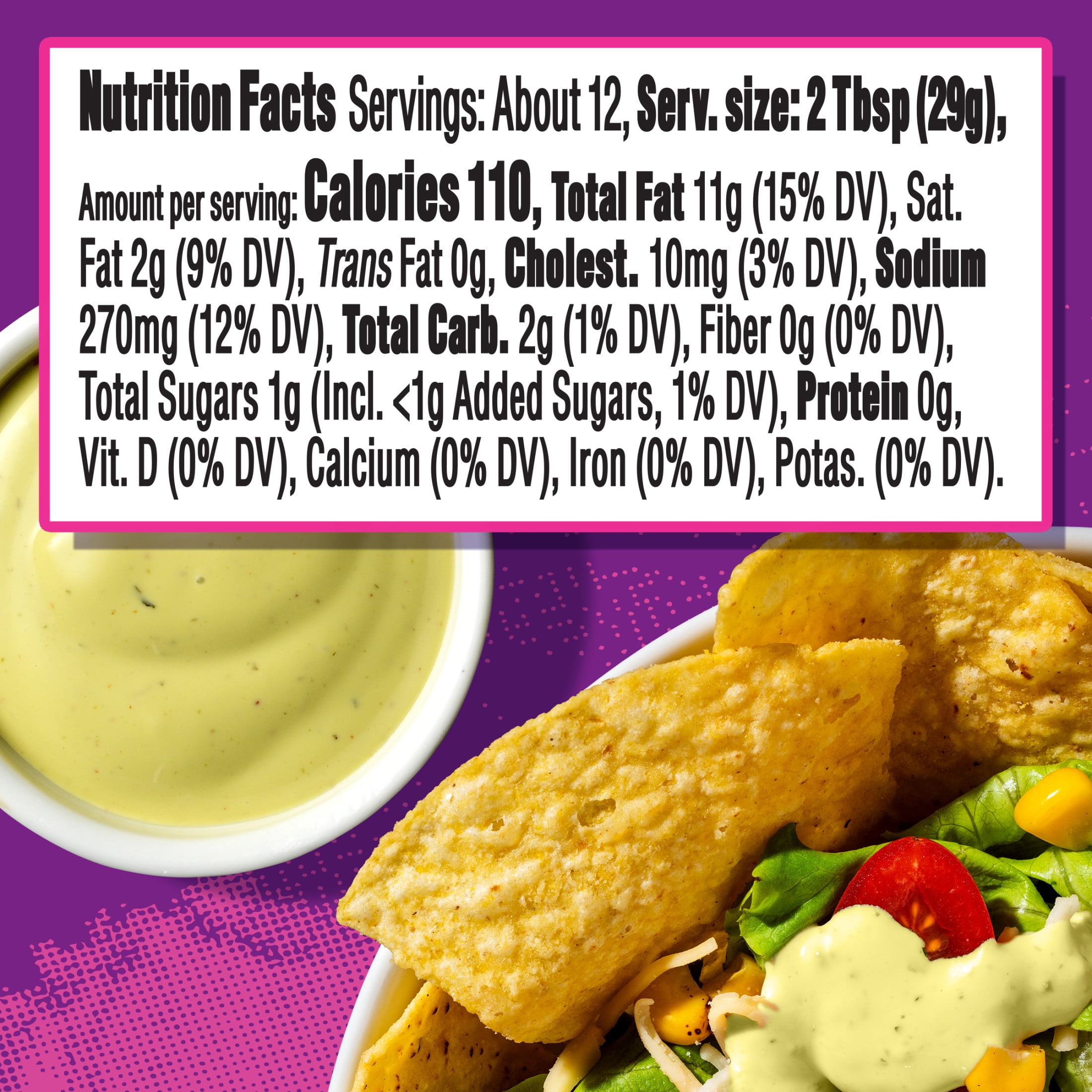 Taco Bell Creamy Avocado Ranch Sauce, 12 fl oz Bottle