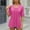Hot Pink, variant on Fake-Two-Piece Tops for Women Lace Patchwork Dressy Cardigan Blouses 2025 Summer Short Sleeve Tunic T-Shirt