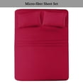 thumbnail image 4 of IR Imperial Rooms Bed Sheet Set 1800 Series, Deep Pocket 16" Microfiber Red King Size 4 Piece, 4 of 8