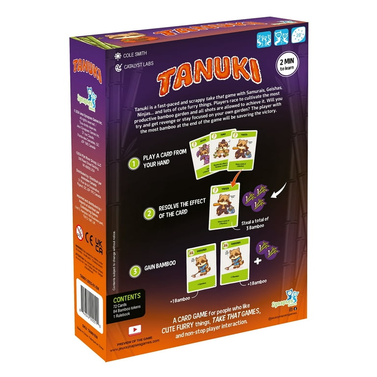 Ｋ－ｔａｎｕｋｉ Tanuki Family-Friendly Take-That Card Game, Ages 7+ - Walmart.com