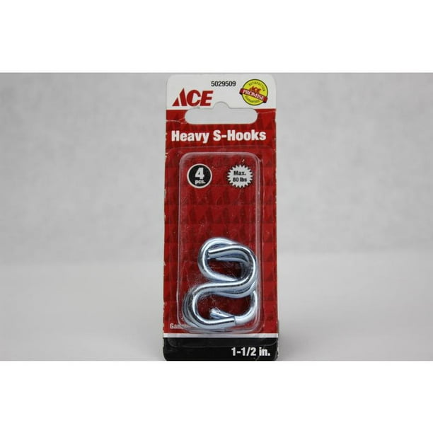 11/2" Heavy Duty "S" Hooks Ace Hooks and eyes 5029509 Zinc Steel