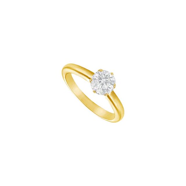 18K Yellow Gold 1.25 CT Diamond Solitaire Ring - Size 4