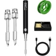 thumbnail image 1 of Clearance! Rechargeable Soldering Pencil Soldering | 1100 Mah Mini Soldering Set Rechargeable Usb Soldering Pencil | 3 Modes 10 W Adjustable Temperature Soldering Set for Diy E One Size Black, 1 of 9