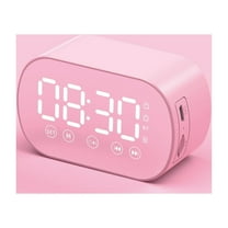 ZZkhGO Mini Bluetooth Speaker, Portable FM Radio Alarm Clock, Mirror Display Speaker for Kids Gifts Home Decor