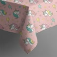 thumbnail image 5 of Pink Cartoon Unicorn Lightning Star Pattern Square Tablecloth,Waterproof Square Table Cover,Wipeable Spillproof Washable Table Cover for Home Kitchen Party Decor 60"x60"(152x152cm), 5 of 6