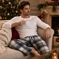 thumbnail image 2 of U2SKIIN Mens Fleece Pajama Pants, Comfy Plaid Lounge PJ Bottoms with Pockets,(Grey-Black Plaid,M), 2 of 6