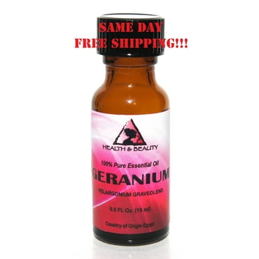 GERANIUM ESSENTIAL OIL AROMATHERAPY 100% PURE NATURAL GLASS BOTTLE 0,5 OZ 15 ML