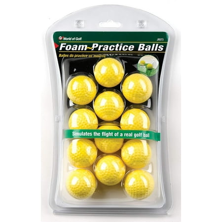 JEF World Of Golf Foam Practice Balls (YELLOW, 12pk) Golf