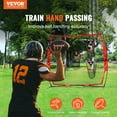 thumbnail image 2 of VEVOR 8 x 8 ft Football Trainer Throwing Net, Training Throwing Target Practice Net with 5 Target Pockets, Knotless Net Includes Bow Frame and Portable Carry Case, Improve QB Throwing Accuracy, Red, 2 of 9