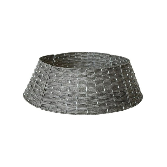 ZheElen Christmas Tree Base Made Of Durable Water Hyacinth Basket Durable And Flexible gray large size