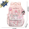 thumbnail image 6 of YAHAFEPY Kawaii backpack with 18PCs accessories anime cartoon anti-theft travel aesthetic new semester gifts bag with cute pins…, 6 of 6