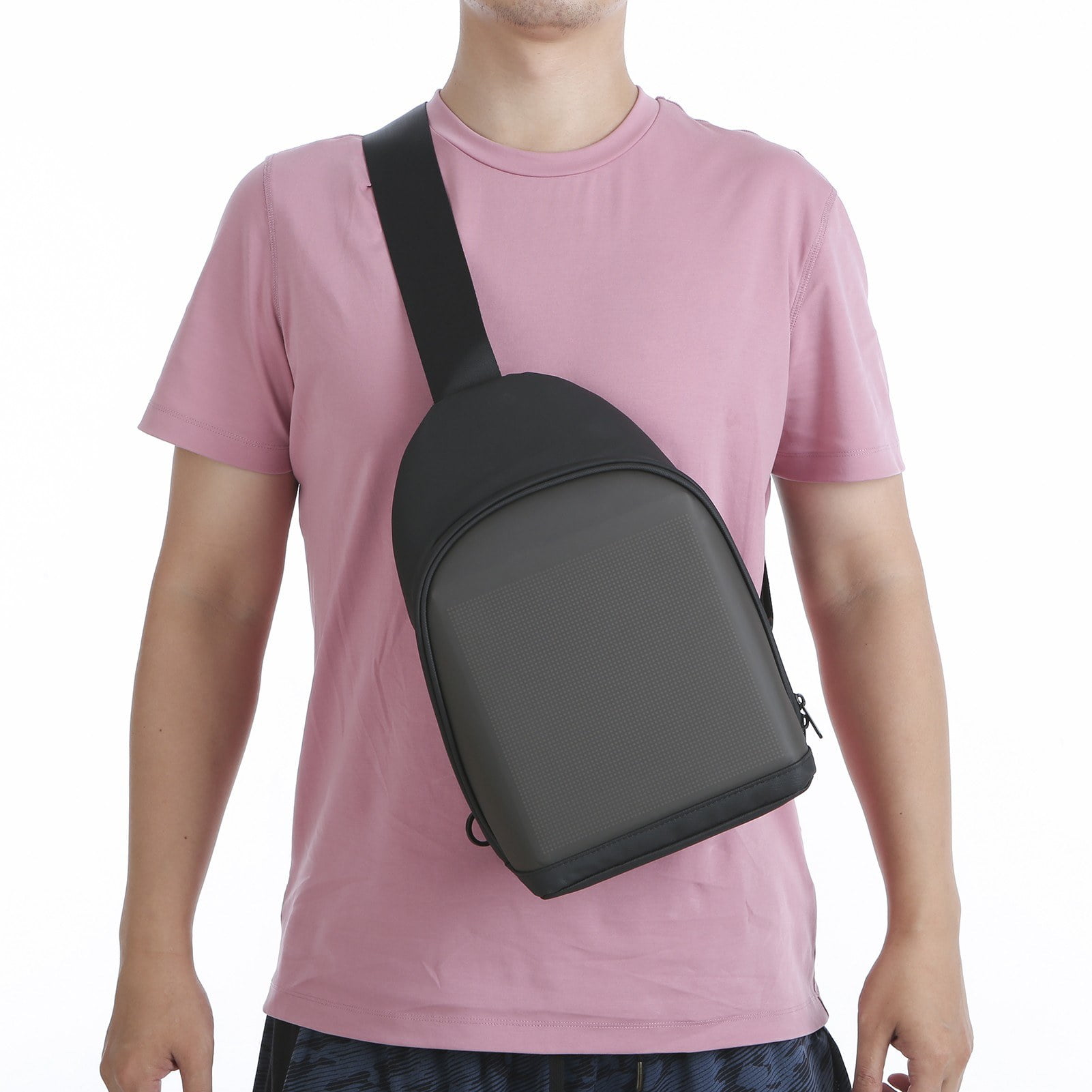 LED Color Screen Sling Bag Customizable Backpack for Travel and School