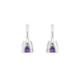 thumbnail image 4 of 1.06 ct Lever-Back Drop Dangle Earrings for Women | 4mm Round Cut Natural Amethyst | 18K White Gold, 4 of 5