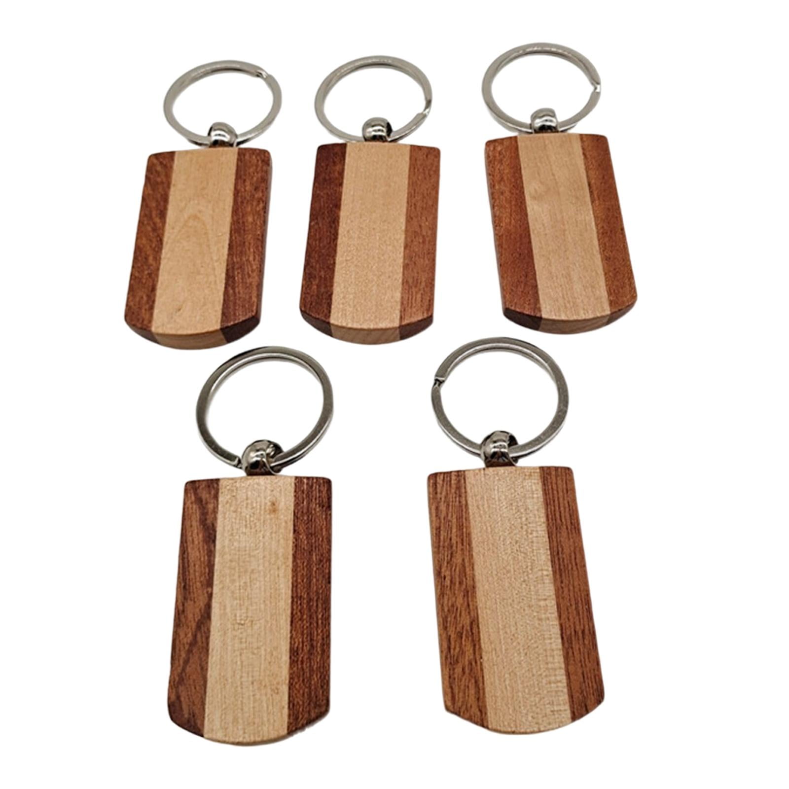 Llaveros De Madera En Blanco Para DIY - 30 Piezas, 6 Formas Diferentes, Con Anilla Metálica, Para Personalizar Con Grabado, Pintura O Pirograbado